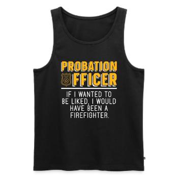 Agent de probation si je voulais être correctionnel - Débardeur bio Premium Homme - noir - Devant - Michal (187cm)