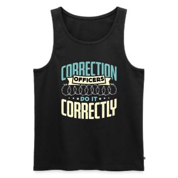 Correction Officers Do It Correctly Prison Guard - Men's Premium Organic Tank Top - black - Front - Michal (187cm)