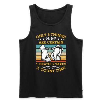 Corrections Officer Only 3 Things In Life Police - Männer Premium Bio Tank Top - Schwarz - Vorne - Michal (187cm)
