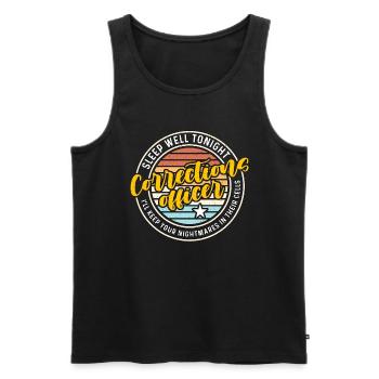 Corrections Officer Sleep Well Tonight Thin Silver - Männer Premium Bio Tank Top - Schwarz - Vorne - Michal (187cm)