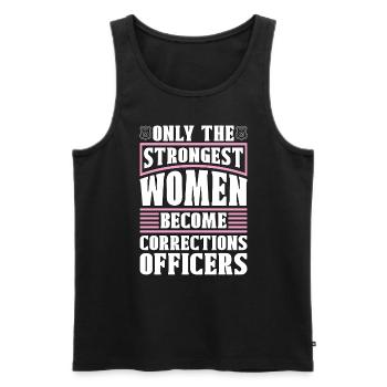Corrections Officer Only The Strongest Thin Silver - Männer Premium Bio Tank Top - Schwarz - Vorne - AI Model Male 178 light (178cm)
