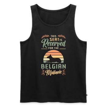 Belgian Malinois This Is Reserved Retro Pet - Men's Premium Organic Tank Top - black - Front - Michal (187cm)