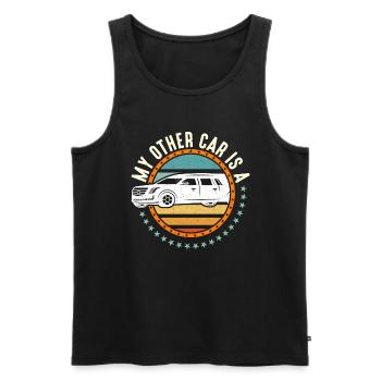 Embalmer My Car Is A Retro Funeral Home Embalmers - Men's Premium Organic Tank Top - black - Front - AI Model Male 178 light (178cm)