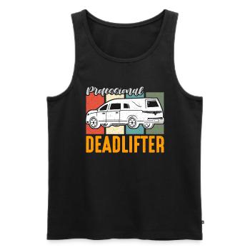 Embalmer Professional Deadlifter Retro Funeral - Men's Premium Organic Tank Top - black - Front - AI Model Male 178 light (178cm)