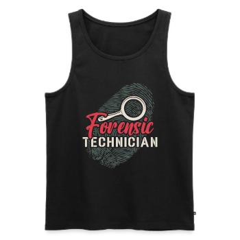 Sciences judiciaires Technicien judiciaire en criminologie - Débardeur bio Premium Homme - noir - Devant - Michal (187cm)