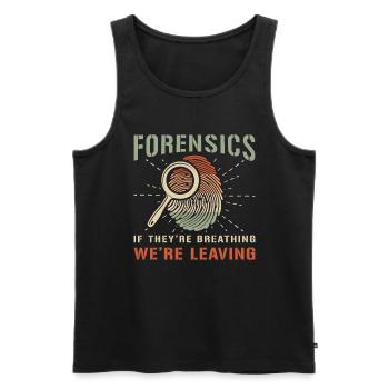 Criminalistique médico-légale s’il s’agit de criminologie - Débardeur bio Premium Homme - noir - Devant - Michal (187cm)