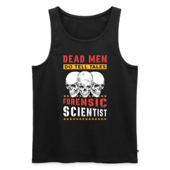 Sciences médico-légales Les morts racontent des histoires Médecine légale - Débardeur bio Premium Homme - noir - Devant - AI Model Male 178 light (178cm)