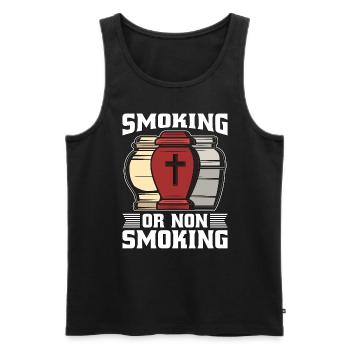 Embalmer Smoking Or Non Smoking Funeral Embalmers - Men's Premium Organic Tank Top - black - Front - AI Model Male 178 light (178cm)