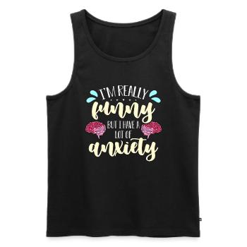 Mental Health I'm Really Funny But Mental Illness - Men's Premium Organic Tank Top - black - Front - AI Model Male 178 light (178cm)