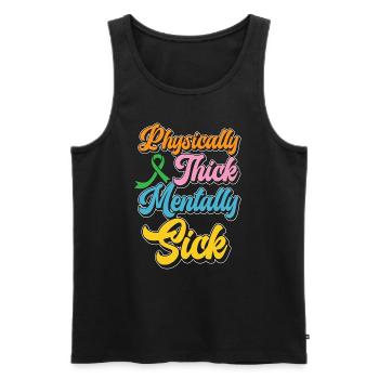 Mental Health Physically Thick Mentally Awareness - Men's Premium Organic Tank Top - black - Front - AI Model Male 178 light (178cm)