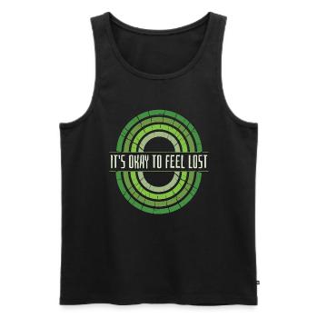 Mental Health It's Ok To Feel Lost Mental Illness - Men's Premium Organic Tank Top - black - Front - AI Model Male 178 light (178cm)