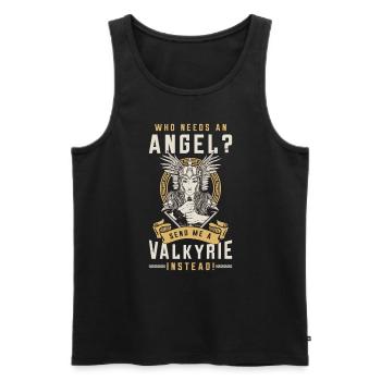 Valkyrie Who Needs An Angel Send Norse Goddess - Männer Premium Bio Tank Top - Schwarz - Vorne - AI Model Male 178 light (178cm)