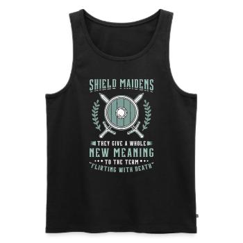 Valkyrie Shield Maidens They Give A Norse Viking - Männer Premium Bio Tank Top - Schwarz - Vorne - AI Model Male 178 light (178cm)