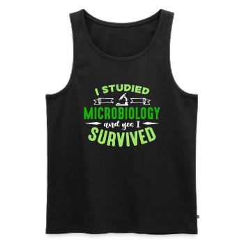 Microbiologist I Studied Microbiology Scientist - Men's Premium Organic Tank Top - black - Front - AI Model Male 178 light (178cm)