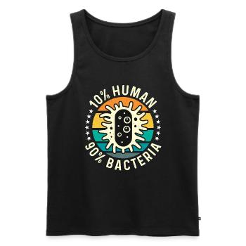 Microbiologiste 10% humain 90% bactéries Microbiologie - Débardeur bio Premium Homme - noir - Devant - Michal (187cm)