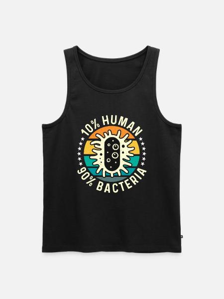 Microbiólogo 10% Humano 90% Microbiología de bacterias - Camiseta de tirantes ecológica prémium para hombre - negro