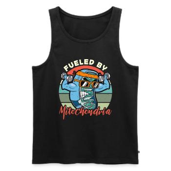 Microbiologist Fueled By Mitochondria Microbiology - Men's Premium Organic Tank Top - black - Front - AI Model Male 178 light (178cm)