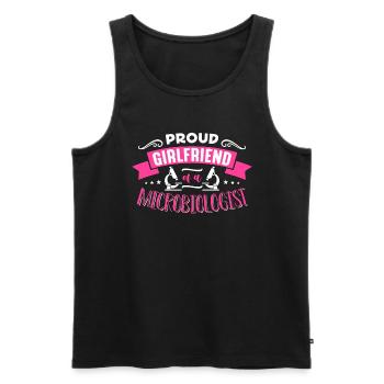 Microbiologist Proud Girlfriend Of Microbiology - Men's Premium Organic Tank Top - black - Front - AI Model Male 178 light (178cm)