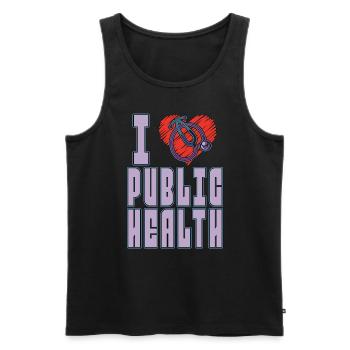 Travailleur de la santé publique I Soins de santé publique - Débardeur bio Premium Homme - noir - Devant - AI Model Male 178 light (178cm)