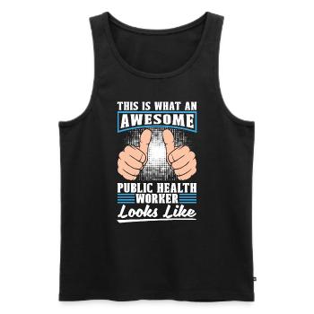 Public Health Worker This Is What An Awesome Nurse - Men's Premium Organic Tank Top - black - Front - AI Model Male 178 light (178cm)