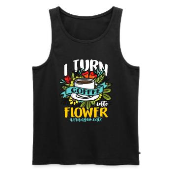 Fleuriste Je transforme le café en bouquet de fleurs Fleuristes - Débardeur bio Premium Homme - noir - Devant - Michal (187cm)