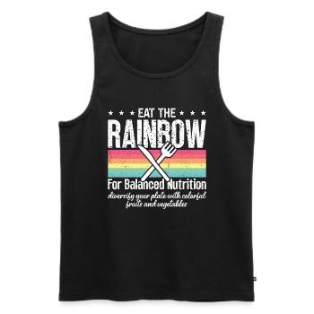 Dietitian Eat The Rainbow For Balanced Vegetarian - Männer Premium Bio Tank Top - Schwarz - Vorne - Michal (187cm)