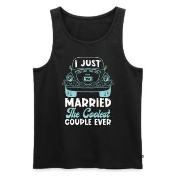 Officiant I Just Married The Coolest Couple Pastor - Men's Premium Organic Tank Top - black - Front - Michal (187cm)