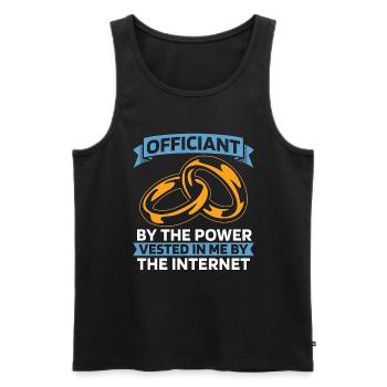 Officiant By The Power Vested In Wedding Minister - Men's Premium Organic Tank Top - black - Front - Michal (187cm)