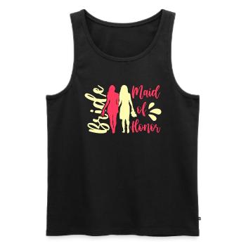 Maid Of Honor Bride Bachelorette Party Marriage - Men's Premium Organic Tank Top - black - Front - Michal (187cm)