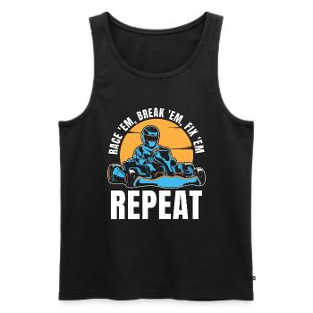 Kart Racing Race 'Em Break 'Em Karting Kart Racer - Männer Premium Bio Tank Top - Schwarz - Vorne - AI Model Male 178 light (178cm)