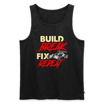 RC Model Racing Build Break Fix Repeat Model Maker - Men's Premium Organic Tank Top - black - Front - Michal (187cm)