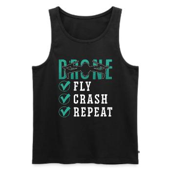 Drone Racing Fly Crash Repeat Fpv Race Quadcopter - Men's Premium Organic Tank Top - black - Front - Michal (187cm)