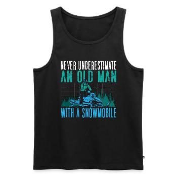 Snowmobile Racing Never Underestimate An Old Snow - Men's Premium Organic Tank Top - black - Front - Michal (187cm)