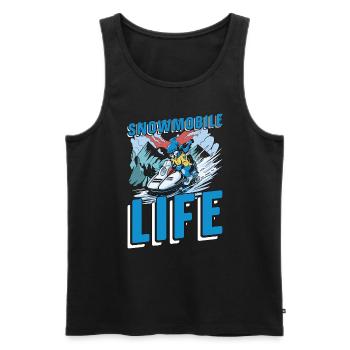 Snowmobile Life Motorsport Mountain Winter Sports - Men's Premium Organic Tank Top - black - Front - Michal (187cm)