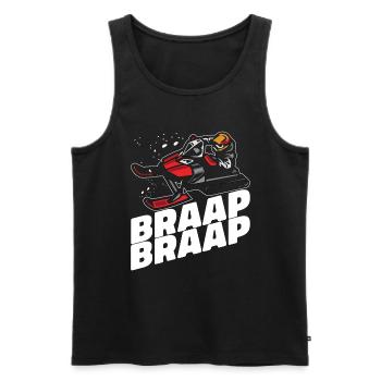 Course de motoneige Braap Braap Sports d’hiver Neige - Débardeur bio Premium Homme - noir - Devant - AI Model Male 178 light (178cm)
