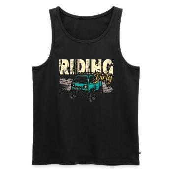 Off-Road Racing Riding Dirty Road Trip Motocross - Men's Premium Organic Tank Top - black - Front - Michal (187cm)