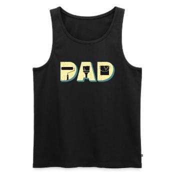 Peintre Papa Artisanat Pinceau Artisans - Débardeur bio Premium Homme - noir - Devant - AI Model Male 178 light (178cm)