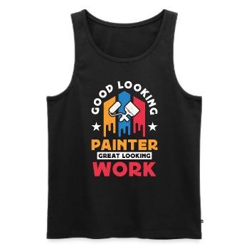 Painter Good Looking Painter Paint Brush Painting - Männer Premium Bio Tank Top - Schwarz - Vorne - AI Model Male 178 light (178cm)