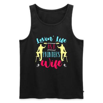 Painter Lovin' Life As A Painters Wife Paint Brush - Men's Premium Organic Tank Top - black - Front - Michal (187cm)