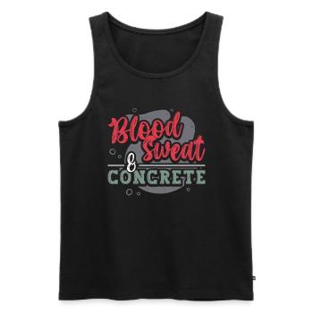 Concrete Finisher Blood Sweat & Concrete Mason - Männer Premium Bio Tank Top - Schwarz - Vorne - AI Model Male 178 light (178cm)