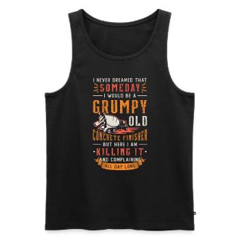 Concrete Finisher I Never Dreamed That Masonry - Men's Premium Organic Tank Top - black - Front - AI Model Male 178 light (178cm)