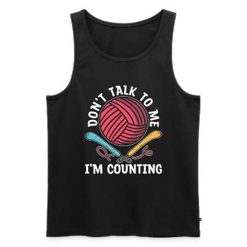 Crocheting Don't Talk To Me I'm Counting Knitting - Männer Premium Bio Tank Top - Schwarz - Vorne - AI Model Male 178 light (178cm)
