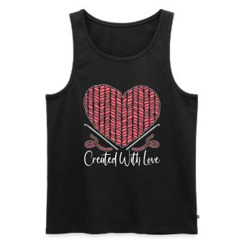 Crocheting Created With Love Sewing Crochet Lover - Men's Premium Organic Tank Top - black - Front - Michal (187cm)