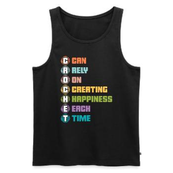 Crocheting Crochet Can Rely On Creating Knitting - Männer Premium Bio Tank Top - Schwarz - Vorne - Michal (187cm)