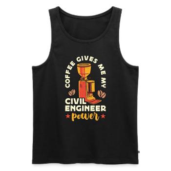 Civil Engineer Coffee Gives Me My Civil Contractor - Männer Premium Bio Tank Top - Schwarz - Vorne - AI Model Male 178 light (178cm)