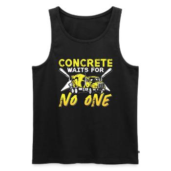 Concrete Finisher Concrete Waits For No One Mason - Männer Premium Bio Tank Top - Schwarz - Vorne - AI Model Male 178 light (178cm)