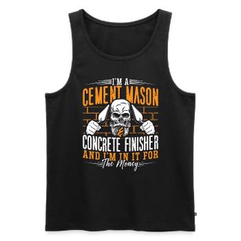 Concrete Finisher I'm A Cement Mason & Masonry - Men's Premium Organic Tank Top - black - Front - AI Model Male 178 light (178cm)