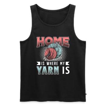 Crocheting Home Is Where My Yarn Is Needlework - Men's Premium Organic Tank Top - black - Front - Michal (187cm)