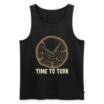Woodturning Time To Turn Craftsmanship Woodturner - Men's Premium Organic Tank Top - black - Front - Michal (187cm)