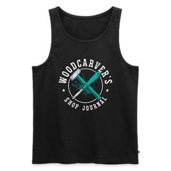 Wood Carving WoodCarver's Shop Journal Woodsman - Männer Premium Bio Tank Top - Schwarz - Vorne - AI Model Male 178 light (178cm)